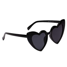 Load image into Gallery viewer, F Fityle Heart Shaped Sunglasses Summer Trendy Sun Glasses UV400 Rave Party Eyewear - Black, 155x145x70mm