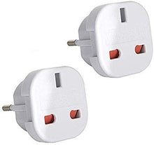 Load image into Gallery viewer, Q4U Q4UW2 Travel Adaptor White UK to EU Convert Power UK plug 3 pin to European Plug 2 Pin, Pack of 2