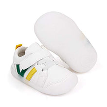 Load image into Gallery viewer, MASOCIO Baby Boys Gilrs First Walking Shoes Toddler Trainers Sneakers Infant 6-12 Months Size 3 UK Child White Green