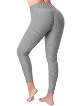 Load image into Gallery viewer, FASHION BOUTIQUE Beelu Women's High Waist Butt Scrunch Push Up Leggings, Stretch Gym Workout Yoga Pants Anti-Cellulite Compression Leggings Grey M
