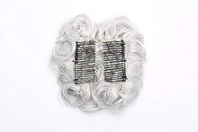 Load image into Gallery viewer, Real Fashion Short Messy Curly Dish Hair Bun Extension Easy Stretch hair Combs Clip in Ponytail Extension Scrunchie Chignon Tray Ponytail Hairpieces Silver Grey