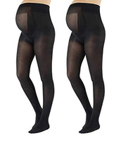 Load image into Gallery viewer, CALZITALY - 2 PAIRS Semi Opaque Maternity Tights, Pregnancy Tights, ComfortableMaternity Pantyhose, 40 DEN | MADE IN ITALY | (L, Black Color)