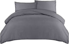 Load image into Gallery viewer, Utopia Bedding Double Duvet Set - Soft Microfibre Duvet Cover with Pillow cases - Bedding Quilt Cover Set (Grey)