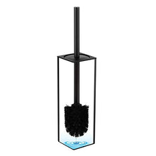 Load image into Gallery viewer, bgl Toilet Brush and Holder, Silicone Toilet Brush Holder 2 Brush Head, Aluminum Square Loo Brush for Bathroom Cleaning, Toilet Brushes (Matte Black)