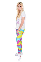 Load image into Gallery viewer, Kukubird Printed Patterns Women's Yoga Leggings Gym Fitness Running Pilates Tights Skinny Pants Size 6-10 Stretchable-Neon Sport