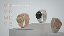 Load image into Gallery viewer, Garmin vivomove 3S Hybrid Smartwatch with Real Watch Hands and Hidden Touchscreen Display, Navy Silicone with Rose Gold Hardware