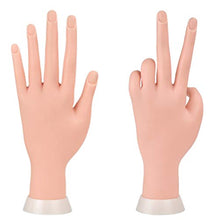 Load image into Gallery viewer, Manicure Practice Hands & Fingers Nail Hand Practice Model Flexible Movable Soft Plastic Hand for Fake Nail Art Starter Training (Brown)