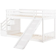 Load image into Gallery viewer, Bunk Bed with Stairs and Slide, 2021 New Solid Pine Wood Frame, Children Bed with 2 Drawers in the Steps, Suitable for Any Room, 90x190cm, White【UK Fast Delivery】