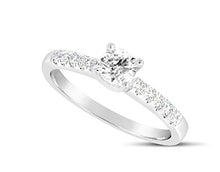 Load image into Gallery viewer, 0.50 carat solitaire white gold diamond ring with large diamonds on the shoulders_P