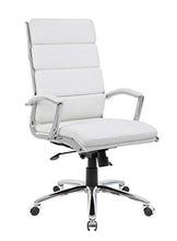 Load image into Gallery viewer, Boss Office Products Boss Executive CaressoftPlus Chair with Metal Chrome Finish, White, 28" D x 27" W x 47" H