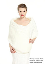 Load image into Gallery viewer, BEAUTELICATE Faux Fur Wrap Shawl Stole Women’s Bridal Long Shrug Cape for Winter Wedding Brides Bridesmaids Ivory