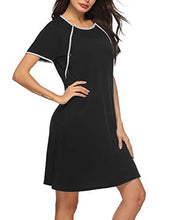 Load image into Gallery viewer, Sykooria Women's Maternity Nightdress Breastfeeding Nightwear Short Sleeve Nursing Nightgown Button Down Sleep Shirt V Neck Pajama Tops Soft Loungwear for Pregnant Women