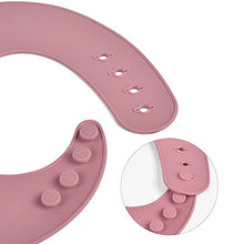 Load image into Gallery viewer, New bpa Free Silicone Feeding Set by MONKA - Suction Bowl - Divided Plate - Bamboo Spoon and Fork - Adjustable bib - for Babies and Toddlers - Easy Wipe Clean… (Pink)