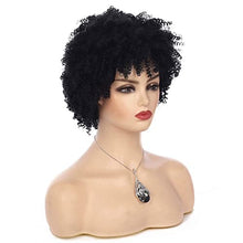 Load image into Gallery viewer, Baruisi Short Curly Afro Wigs for Women Black Kinky Curls Synthetic Costume Cosplay Hair Wig (Natural Black)