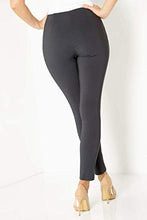 Load image into Gallery viewer, Roman Originals Women Stretch Trousers Ladies High Waisted Pants Pull On Leggings Smart Slimming Elasticated Waist Work Office Fitted Tailored Tapered Regular & Plus Sizes - Dark Grey - Size 16
