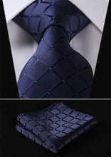 Load image into Gallery viewer, HISDERN Lot 5 PCS Classic Formal Elegant Men's Silk Tie Set Necktie & Pocket Square - Multiple Sets