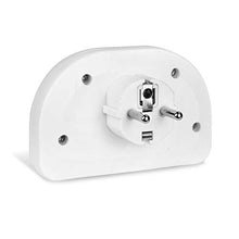 Load image into Gallery viewer, BazTechElectroS European Travel Adapter Plug EU Two Pin Converter to UK 3 Pin Mains Switch Extension 2 Sockets with 2 USB Ports EU to UK Adapter