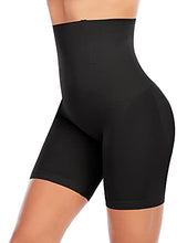 Load image into Gallery viewer, Shapewear Shorts for Women Tummy Control Body Shaper Shorts Seamless Tummy Control Pants Knickers High Waisted Shaping Underwear Thigh Slimmer (Black-Smooth, S)