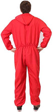 Load image into Gallery viewer, LADIES ADULTS UNISEX BANK ROBBER FANCY DRESS COSTUME. RED JUMP SUIT WITH HOOD COSTUME + SALVADOR DALI MASK. TV SHOW FANCY DRESS. SIZE: SMALL