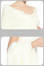 Load image into Gallery viewer, BEAUTELICATE Faux Fur Wrap Shawl Stole Women’s Bridal Long Shrug Cape for Winter Wedding Brides Bridesmaids Ivory