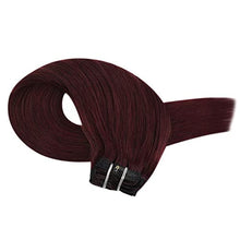 Load image into Gallery viewer, Moresoo Clip in Extensions 20 Inch Real Hair Extensions Clip in Wine Red Extensions Hair Clip ins Double Weft Remy Hair Extensions 120g/7pcs