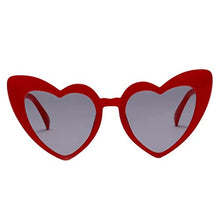 Load image into Gallery viewer, Milageto Heart Shaped Sunglasses Trendy Retro Style Sun Glasses Eyewear Streetwear - Red, 155x145x70mm