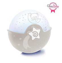 Load image into Gallery viewer, Infantino Soothing Light and Projector - Clip-on Crib Night Light with Grow-With-Me Design, Starry Night Projector and Tabletop Light with Built-in Melodies and Sound Sensors