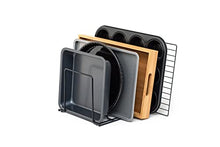 Load image into Gallery viewer, simplywire - Baking Tray & Chopping Board Rack - Pan Storage - Kitchen Cupboard Organiser - Black