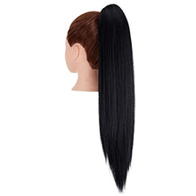 Load image into Gallery viewer, CULKET Long Claw Ponytail Hair Extension Clip in on Ponytail Jaw/Claw Synthetic Straight Thick Hair Extensions Pony Tail for Women Girls 21" straight -Dark Black