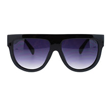 Load image into Gallery viewer, Flat Top Oversized Sunglasses Retro Modern Trendy Fashion black Size: 5 5/8" (143 mm) W x 2 1/4" (57 mm) H