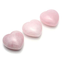 Load image into Gallery viewer, QGEM Natural Rose Quartz Puff Heart Worry Healing Stone Valentines Day Gift