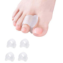 Load image into Gallery viewer, 4pcs Soft and Gentle Clear Gel Toe Separators for Overlapping Toes Bunions Big Toe Alignment Corrector and Spacer - Large