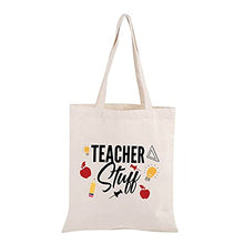 Load image into Gallery viewer, Teacher Appreciation Gifts Teacher Stuff Teacher Supplies for Classroom Best Teacher Canvas Tote Bag Gift (Teacher Stuff Tote B)