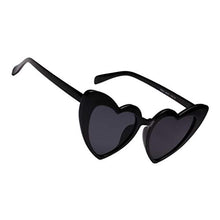 Load image into Gallery viewer, F Fityle Heart Shaped Sunglasses Summer Trendy Sun Glasses UV400 Rave Party Eyewear - Black, 155x145x70mm