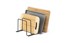 Load image into Gallery viewer, simplywire - Baking Tray & Chopping Board Rack - Pan Storage - Kitchen Cupboard Organiser - Black
