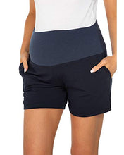 Load image into Gallery viewer, Love2Mi Women's Maternity Shorts Summer Workout Loose Fit Pregnancy Shorts Pants Navy