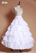 Load image into Gallery viewer, YULUOSHA Women's Crinoline Petticoat 4 Hoop Skirt 5 Ruffles Layers Ball Gown Half Slips Underskirt for Wedding Bridal Dress - White -