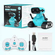 Load image into Gallery viewer, ALLCELE Robot Toys, Rechargeable Kids RC Robots for Girls & Boys, Remote Control Toy with LED Eyes & Music, for Children Age 3+ Years Old - Blue
