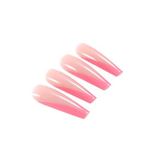 Load image into Gallery viewer, Brishow Coffin False Nails Pink Long Fake Nails Acrylic Ballerina Press on Nails Full Cover Stick on Nails 24pcs for Women and Girls