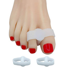 Load image into Gallery viewer, Zinyakon Two Hole Big Toe Separator and Straightener, 12 Pack of Silicone Big Toe Spacer, Toe Corrector for Overlapping Toes, Bunion Pain Relief