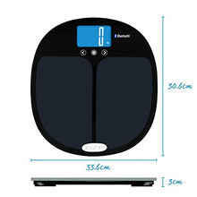 Load image into Gallery viewer, Salter 9192 BK3R Health Curve Bluetooth Smart Bathroom Analyser Scale, Measures Weight, Body Fat/Water, Muscle/Bone Mass, BMI and BMR, 8 User Memory, Connect to Smartphone using MiBody App, Black