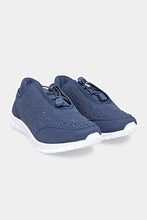 Load image into Gallery viewer, Yours - Navy Embellished Trainers in Extra Wide Eee Fit - Women's