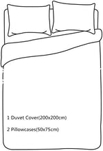 Load image into Gallery viewer, MOHAP Duvet Cover Set 3 PCS Double Plain Brushed Microfiber Bedding Duvet Cover with Pillowcases Dark Grey+Light Grey