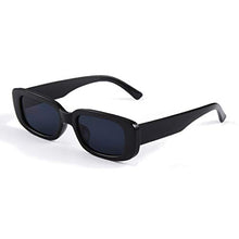 Load image into Gallery viewer, Long Keeper Vintage Rectangle Sunglasses for Women Trendy Square Sunglasses Fashion Retro Glasses with UV400 Protection for Ladies Teen Girls Men (Black)