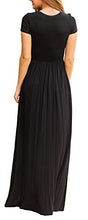 Load image into Gallery viewer, GRECERELLE Womens Maxi Dress Ladies' Summer Casual Short Sleeve Long Dresses with Pocket for Daily, Holiday, Travel, Maternity (A01 Black, L)