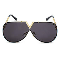 Load image into Gallery viewer, Casual Trendy Sunglasses For Men Women,V-Shaped Fashion Design Metal Frame Eyeglasses-UV400 Protection-Oversized Shades-Great for Driving,City Walking,Outdoor Activites