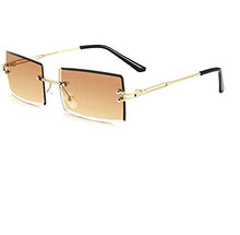 Load image into Gallery viewer, Rectangle Sunglasses Women Retro Square Men Rimless Eyewear Vintage Trendy Small Glasses Metal Frames Tinted Lens (rectangle 1)