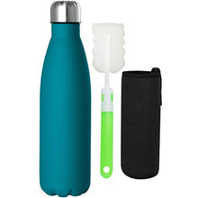 Load image into Gallery viewer, GeeRic Stainless Steel Water Bottle 500ml, Double-walled Vacuum Insulated Metal Water Bottle 12 Hours Hot & 24 Hours Cold Drinks Cycling Bottles for Outdoor Sports Hiking Running 500ml Dark Blue