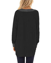Load image into Gallery viewer, Famulily Ladies Sweatshirt Baggy Oversized Tops with Pockets for Women UK Black M