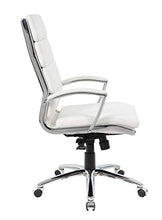 Load image into Gallery viewer, Boss Office Products Boss Executive CaressoftPlus Chair with Metal Chrome Finish, White, 28" D x 27" W x 47" H